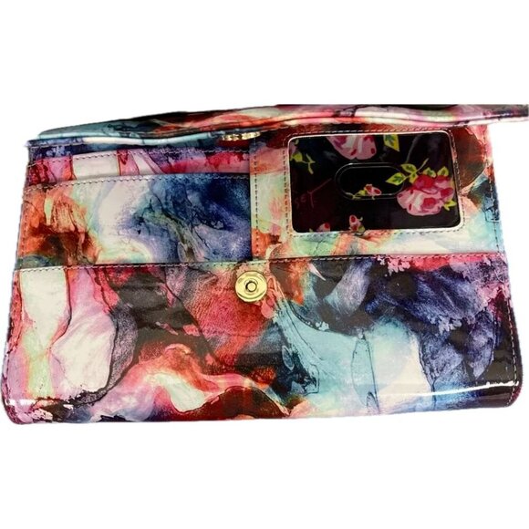 Betsey Johnson Colorful Print Bow Detail Snap Zip Logo Lining Crossbody Handbag - Picture 3 of 7